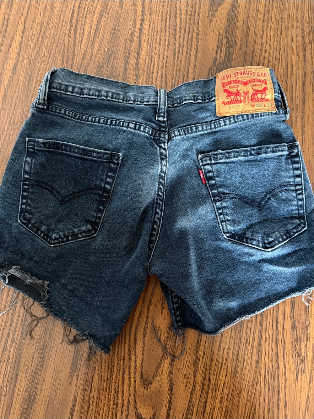 Levi's Women's Dark Indigo Denim Cutoff Shorts